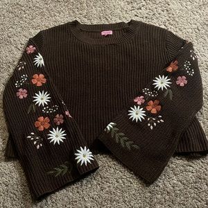 Fancesca’s Bell Sleeve Embroidered Sweater